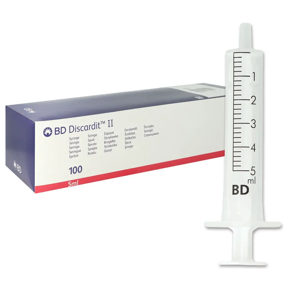 BD Discardit II Syringes 1 ml, 5 ml